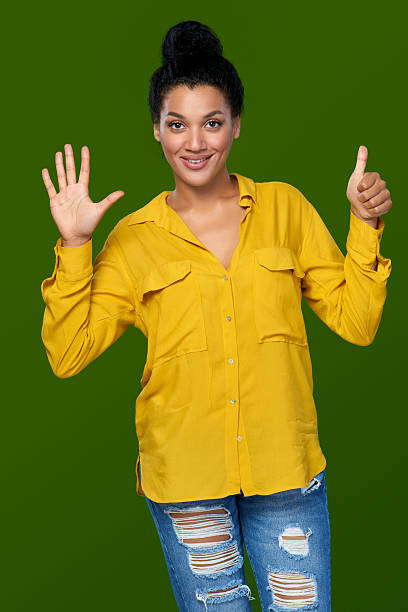 istock Woman showing six fingers 491391154