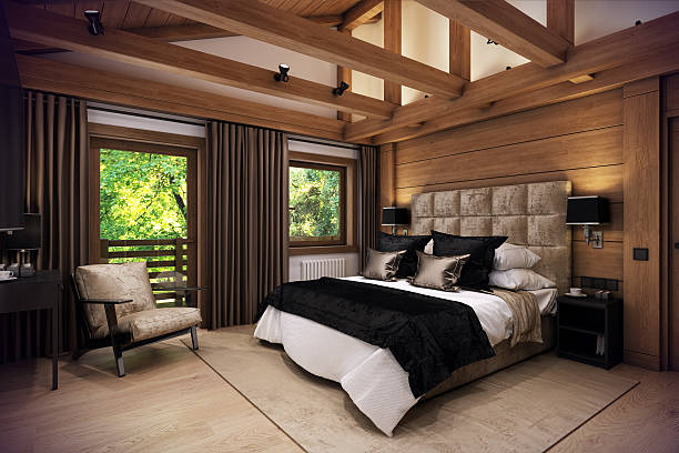 istock 3D rendering bedroom house in the mountain 491392384