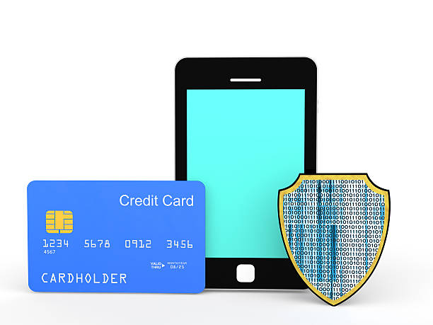 istock 3d cellphone credit card and shield 491392510