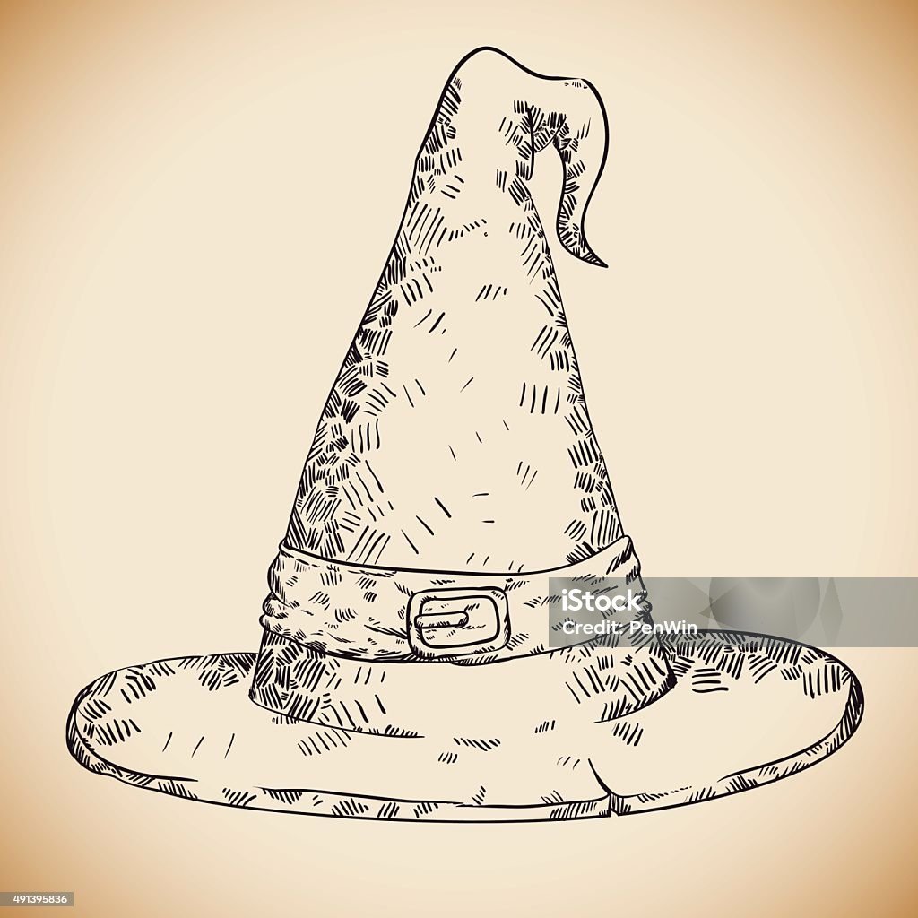 Comment Dessiner Un Chapeau De Sorcière Main Dessiner Réaliste Chapeau De Sorcière Illustration Vectorielle Vecteurs libres de droits et plus d'images vectorielles de 2015 - iStock