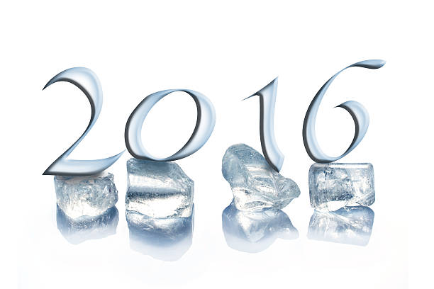 istock Year 2016 ice cubes isolated on white background 491395960