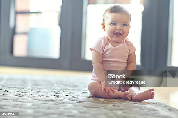 Shell Be On Her Feet In No Time Stock Photo - Download Image Now - Baby - Human Age, Baby Girls, Infant Bodysuit
