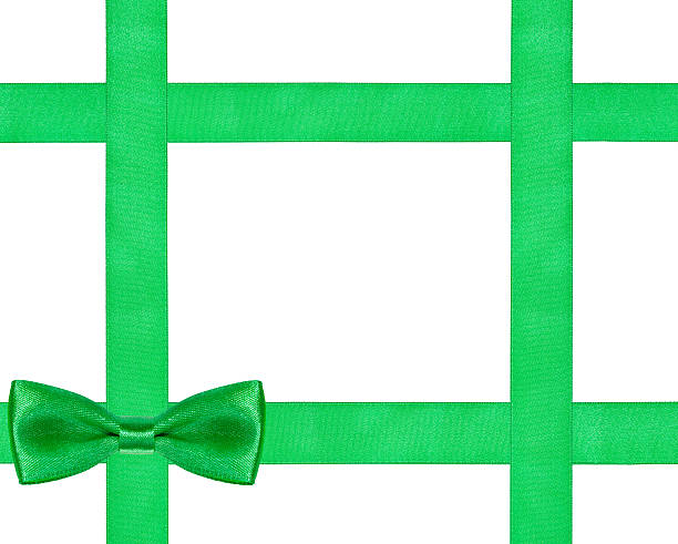 istock one big green bow knot on four satin ribbons 491409272
