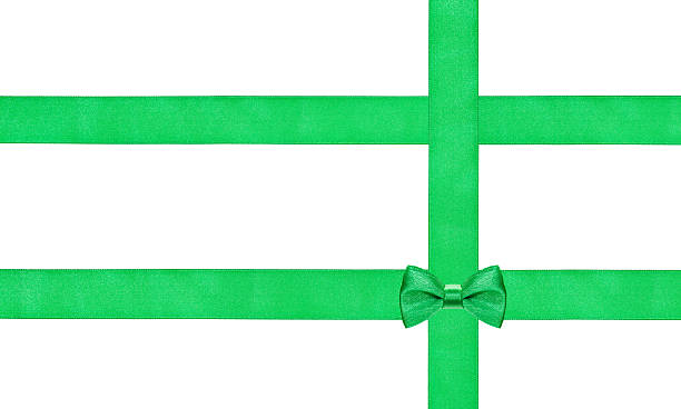 istock one little green bow knot on three satin ribbons 491409336