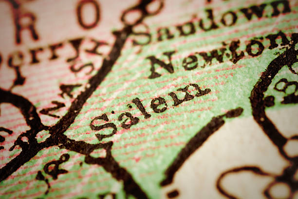 istock Salem, New Hampshire on an Antique map 491409464