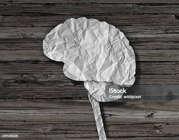 Brain Paper Stock Photo - Download Image Now - 2015, Abstract, Anatomy