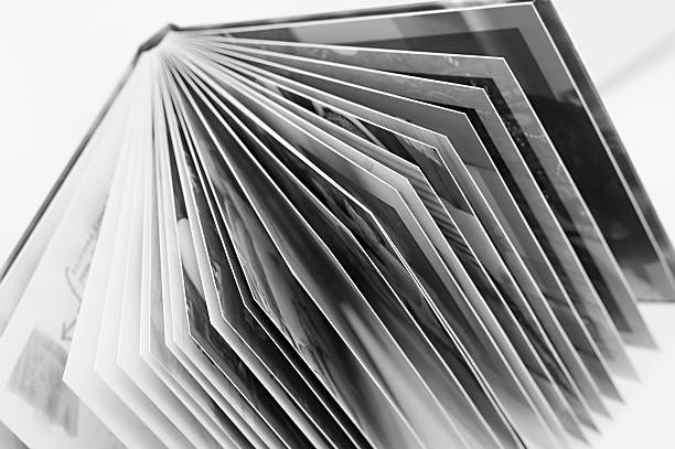 istock Open book, black and white photo. 491410800