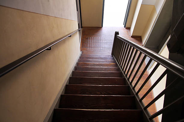 istock Wooden staircase in an old house 491410814