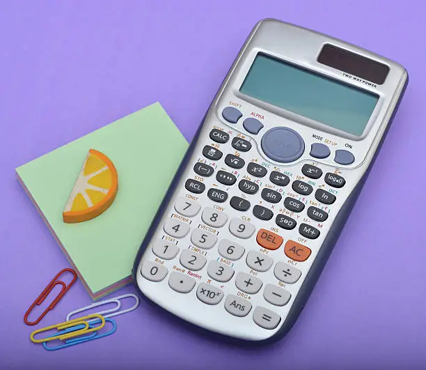Calculator with Office Supplies