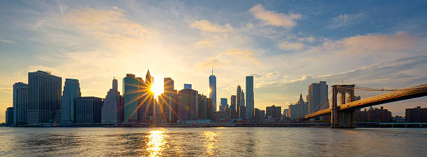 istock Panoramic view of Manhattan at sunrise 491411146