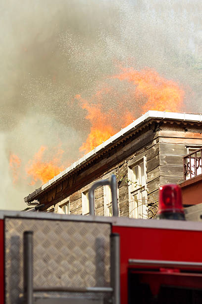istock Fire Truck Near House Fire 491411678