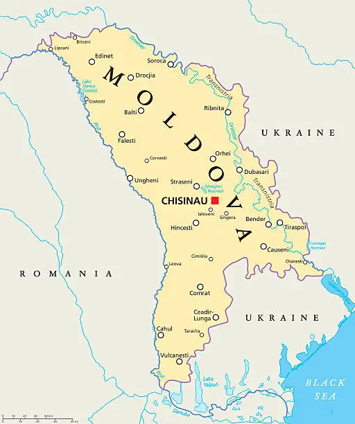 Vector illustration of Moldova Political Map