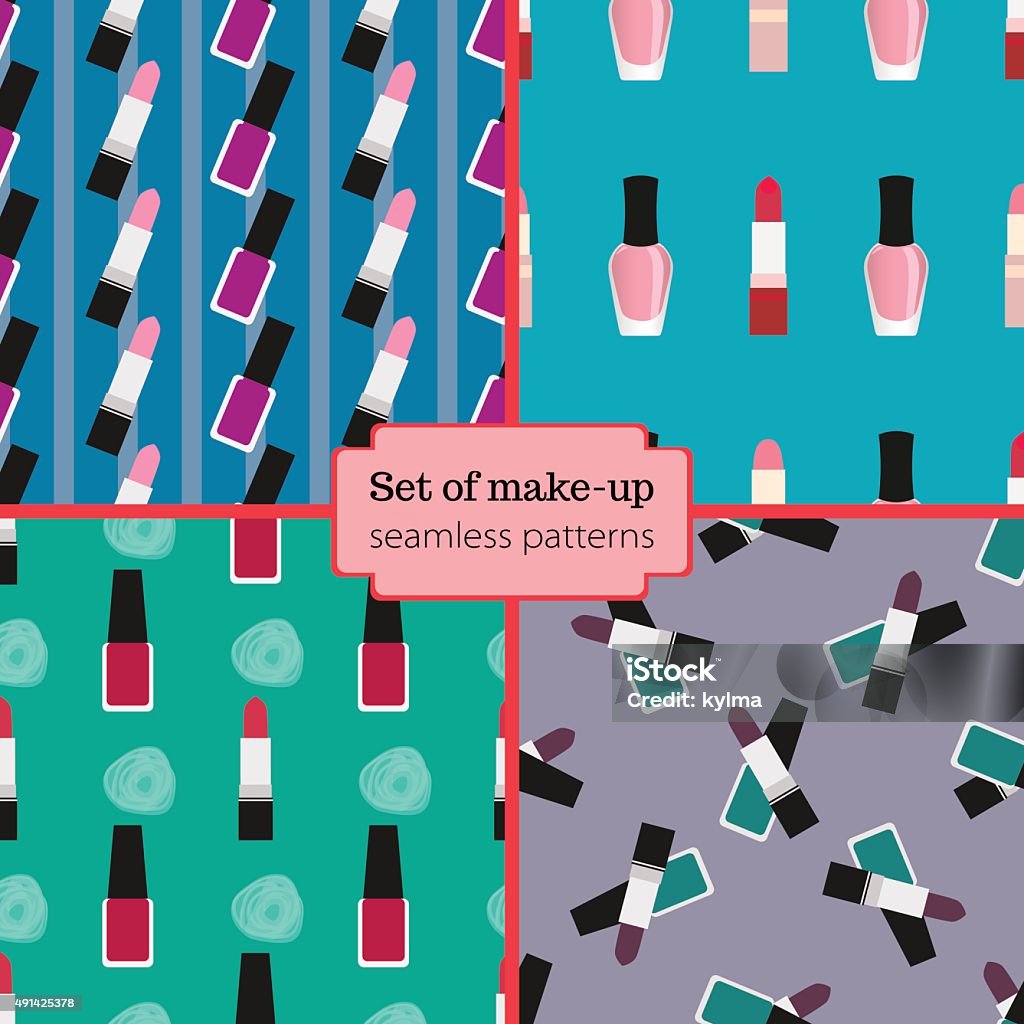 Makeup Pattern Guide Set Of Seamless Makeup Patterns Stock Illustration - Download Image Now ...