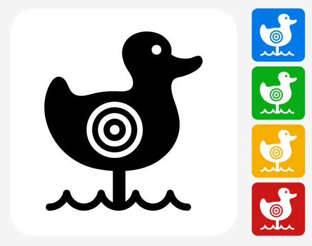 Vector illustration of Shooting Duck Game Icon Flat Graphic Design