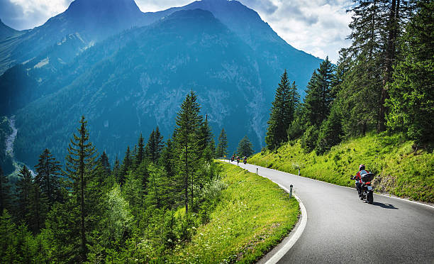 istock Motorcyclists in mountainous touring 491426088