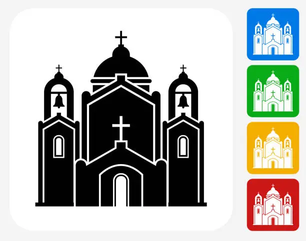 Vector illustration of Church Building Icon Flat Graphic Design