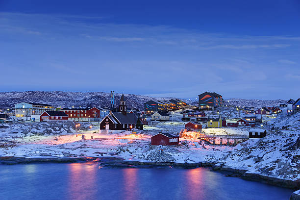 Ilulissat Twilight, Greenland stock photo