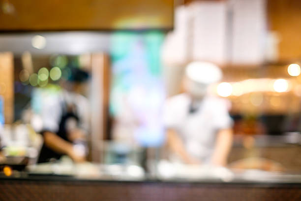 istock Abstract blur of Pizza or italian restaurant with chef 491427512