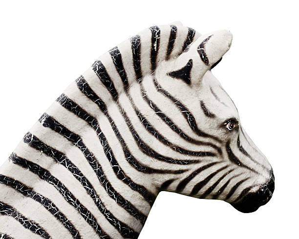 istock Old Worn and Weathered Carousel Zebra Head 491428684
