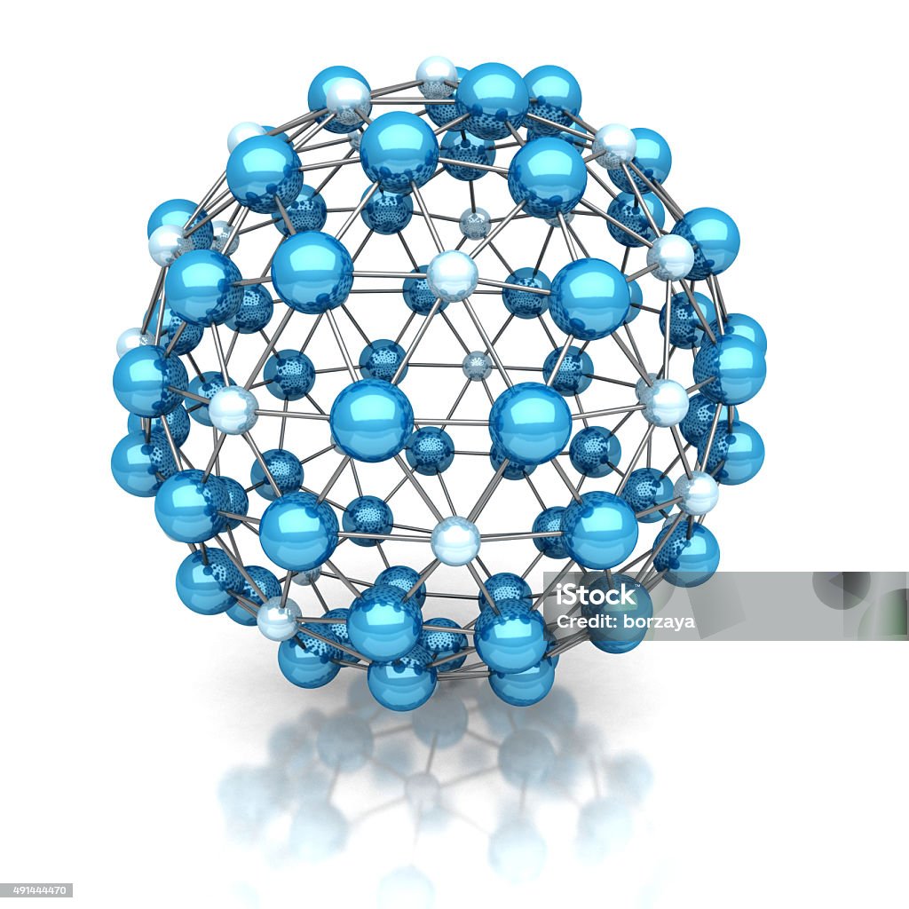 Basic Blue Structure Blue Molecule Structure On White Background Stock Photo - Download ...