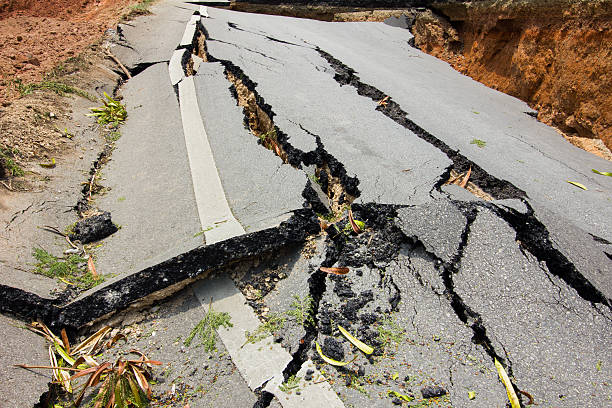 istock broken road by an earthquake in Chiang Rai, thailand 491445783