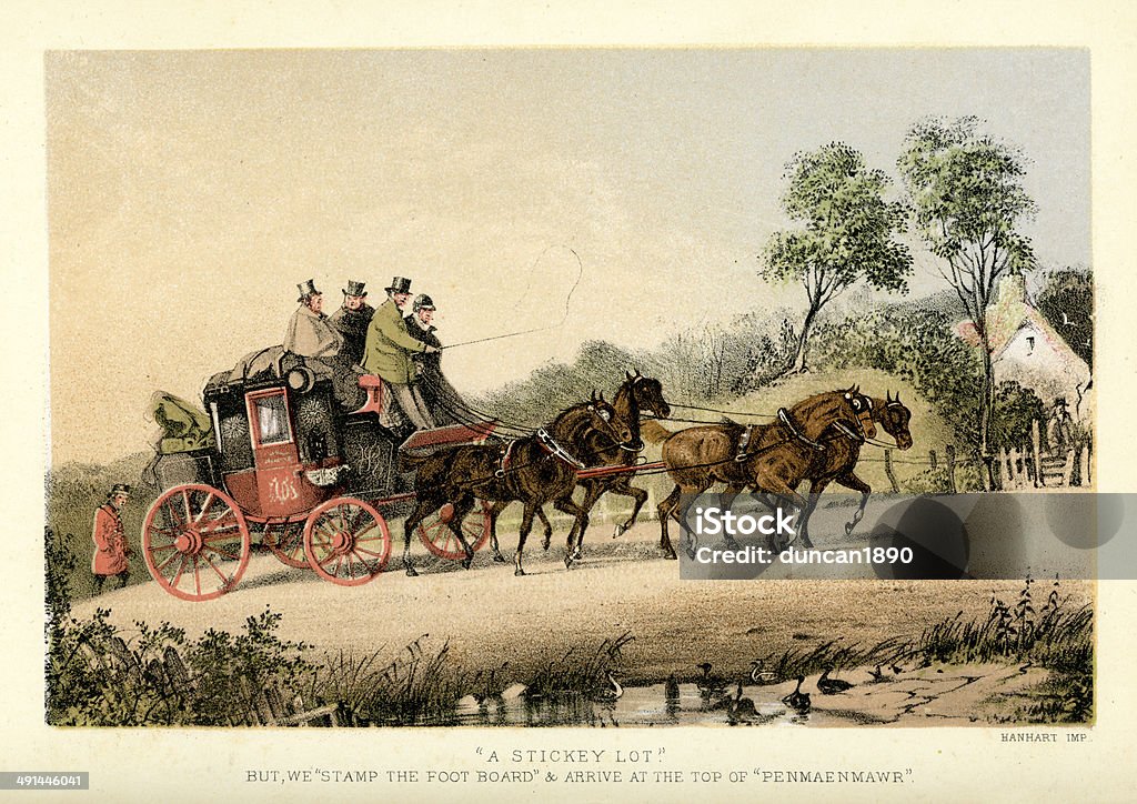 Stagecoach do Penmaenmawr - Zbiór ilustracji royalty-free (Koń)