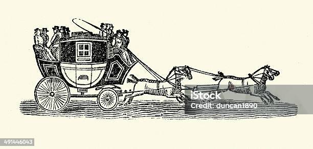 Stagecoach Vecteurs libres de droits et plus d'images vectorielles de Diligence - Diligence, Cheval, Image du XIXème siècle