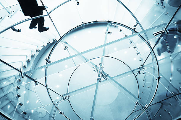 istock Abstract of Glass Staircase in a Modern Office 491446409