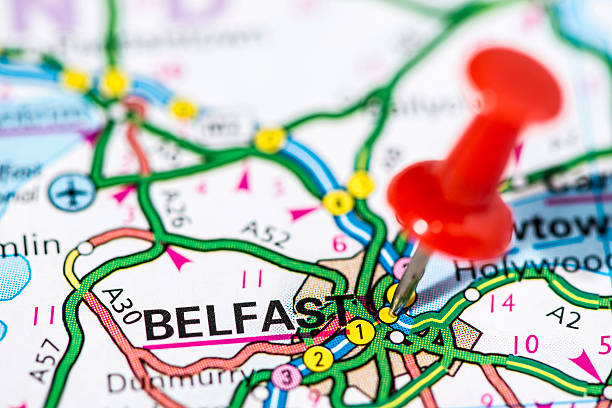 istock European cities on map series: Belfast 491447399
