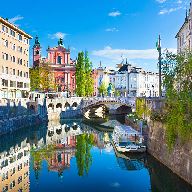 Panorama of Ljubljana, Slovenia, Europe. Panorama of the Slovenian capital Ljubljana, Europe ljubljana castle stock pictures, royalty-free photos & images