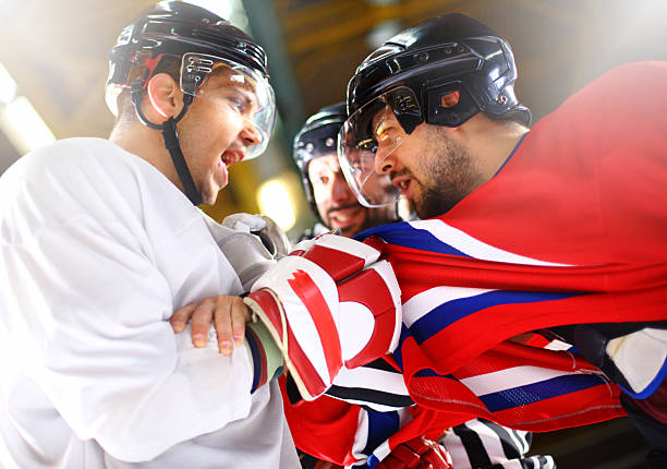 istock Ice hockey fight. 491449143