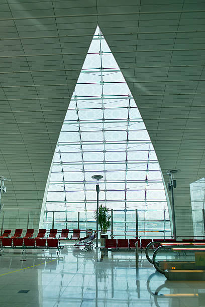 Dubai, United Arab Emirates - March 27, 2014: Interior view of passage in Jumeirah Lakes Tower metro station.