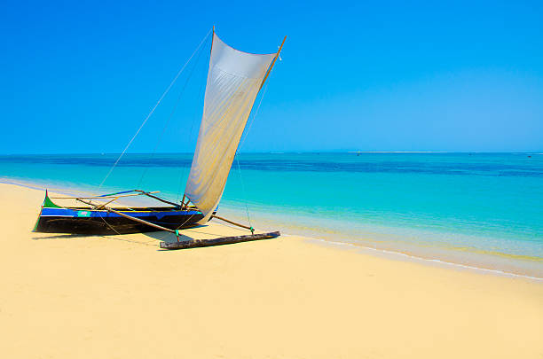 Beach in Anakao - Sailing Coast of Madagaskar at Anakao, close to Tulear madagascar beach photos stock pictures, royalty-free photos & images