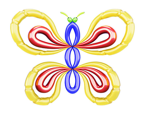 Butterfly of balloons. 3d.