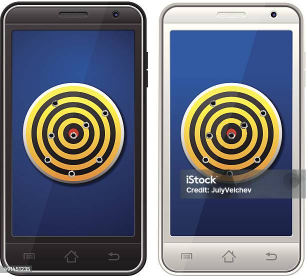 Cell Phone Target Sticker Smartphone Target Stock Illustration - Download Image Now - Black Color ...