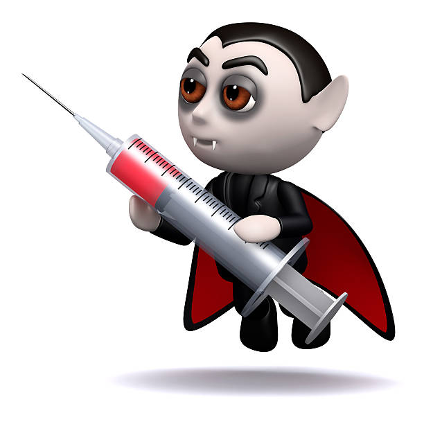 3 d dracula 유혈 주입형에 - injecting syringe spooky male 뉴스 사진 이미지