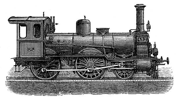 istock Antique illustration of steam locomotive 491463876