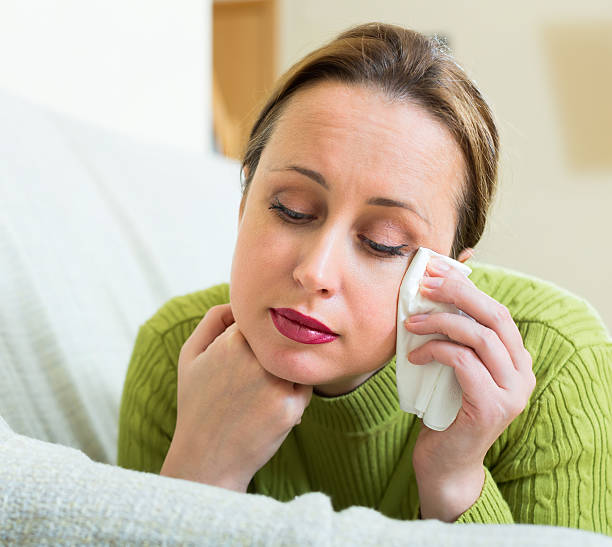 istock Upset woman in a couch 491465414