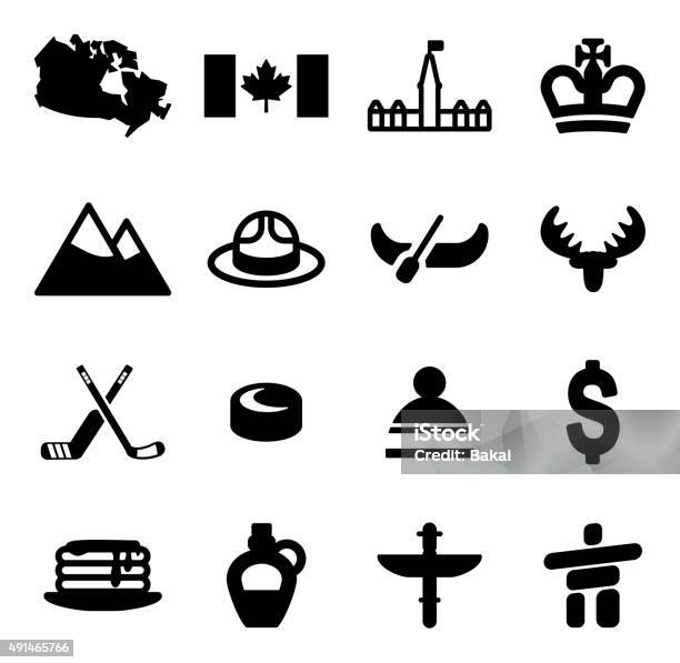 Canada Icons Stock Illustration - Download Image Now - Icon Symbol, Canada, Inukshuk