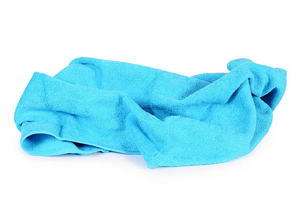 istock Blue towel isolated on white background 491466826