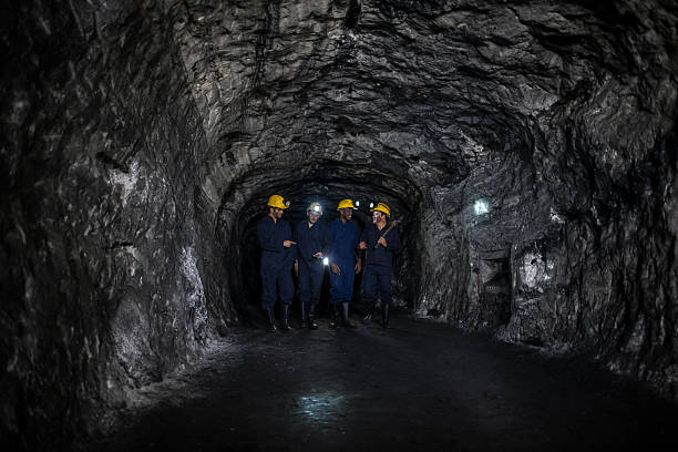 istock Group of miners working at the mine 491468292