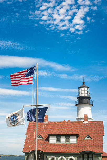 istock lighthouse on Portland - maine 491468354