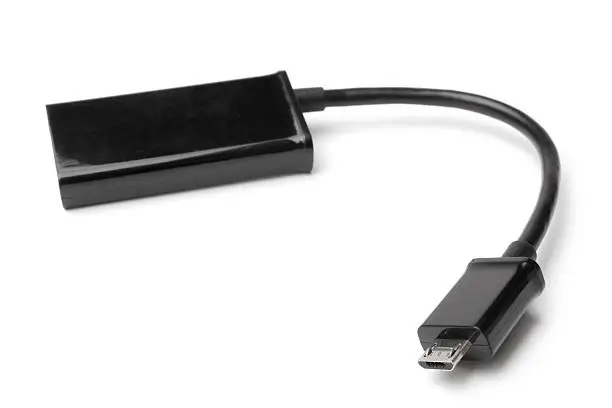 Photo of Mobile High-definition Link (MHL) adapter, micro USB to HDMI