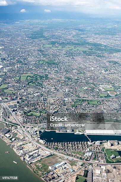 Aerial View London Isle Of Dogs And Millwall Outer Dock Stock Photo - Download Image Now