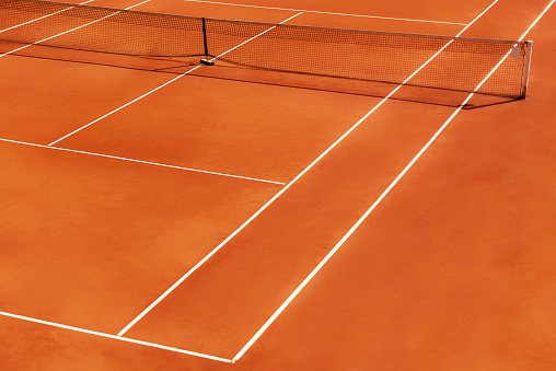Close up Corner of Tennis Court Background.