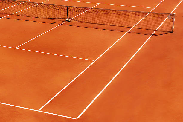 outdoor tennis clay court detail with net outdoor tennis clay court detail with net clay court stock pictures, royalty-free photos & images