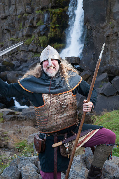 istock Viking man dressed in traditional attire ready for battle 491483332