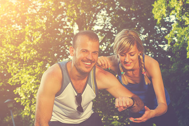istock Couple doing some exercise/running/jogging in the park. 491483792