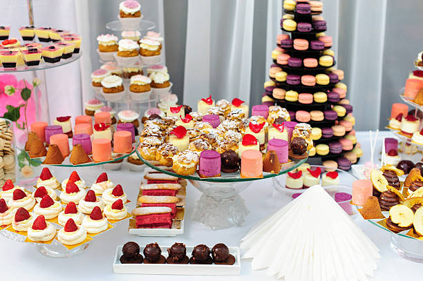 istock Dessert stand with a lot of delicious sweets 491484708