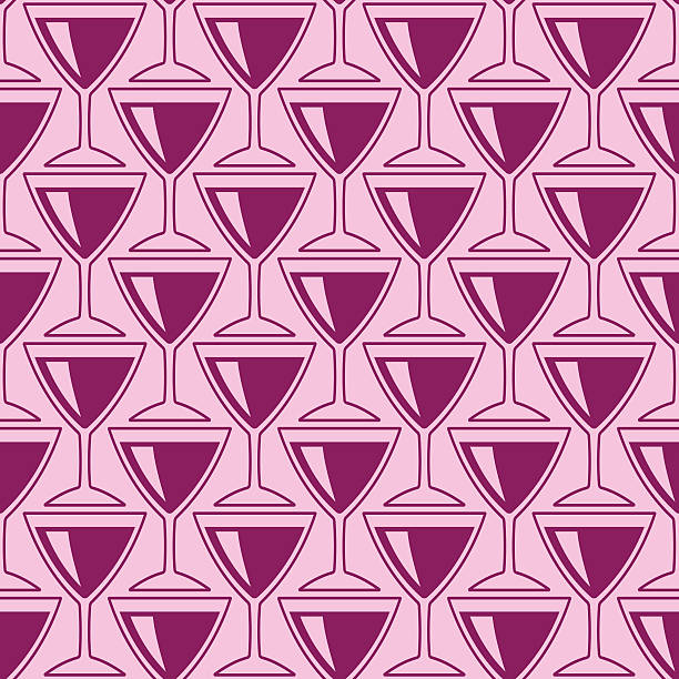 Wineglass pattern Seamless pattern of the flat wineglass icons carouse stock illustrations